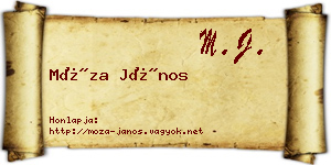 Móza János névjegykártya